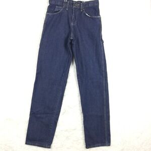 Unifirst Mens Jeans Carpenter Blue Denim Dark Wash‎ Workwear Uniform 12UH 28x34